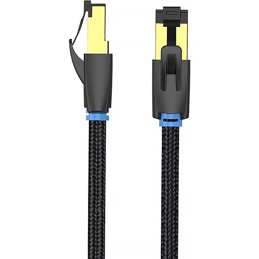 Патч-корд Vention прямой SFTP cat.8 RJ45 - 0,5м. Черный Тканевая оплетка Vention IKGBD фото 2