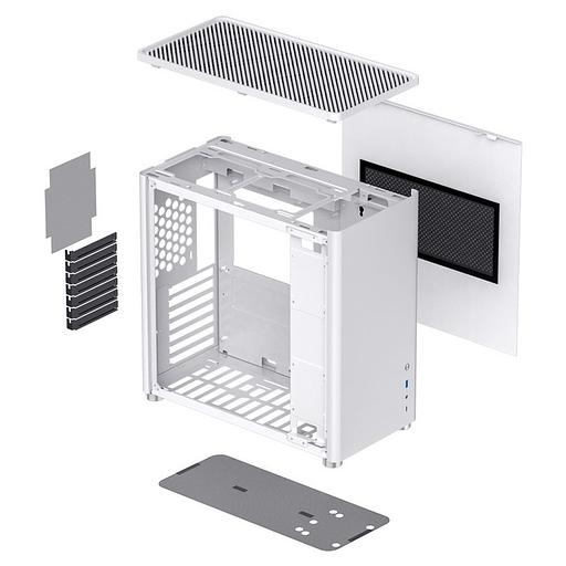 Корпус JONSBO D40 White без БП, боковая панель из закаленного стекла, mini-ITX, micro-ATX, ATX, бел. фото 5