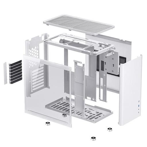 Корпус JONSBO D40 White без БП, боковая панель из закаленного стекла, mini-ITX, micro-ATX, ATX, бел. фото 6