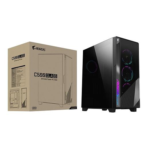 AORUS C500G ST MidTower, E-ATX, USB-C x1, USB 3.0 x2, Audio I/O, Black,TG фото 9