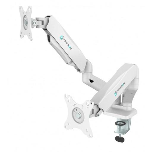 ONKRON G160 белый {Для двух экранов с диагональю 13"-27" Допустимая нагрузка: 2 x (2-6,5 кг) VESA: 75x75, 100x100 мм} фото 1
