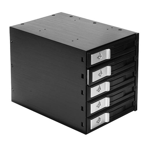 Exegate EX264646RUS Корзина для HDD Exegate HS535-01 (универсальная, на 5*3,5" SATA/SAS HDD, занимает 3*5,25" отсека) фото 1