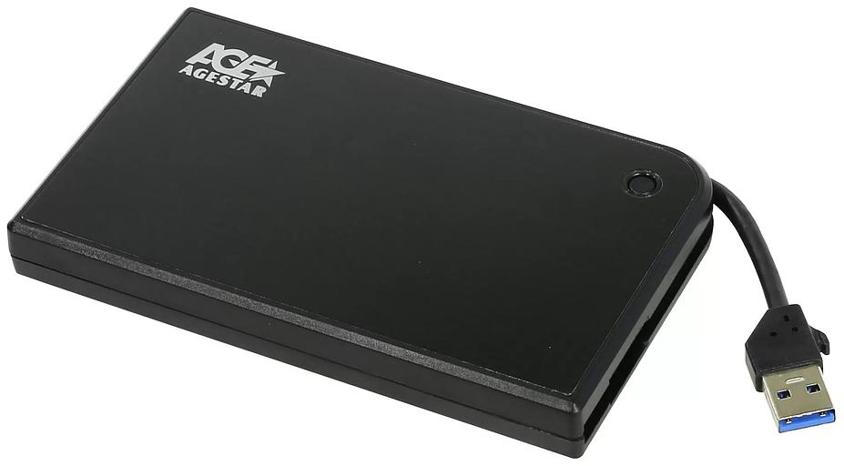 AgeStar 3UB2A14 BLACK USB 3.0 Внешний корпус 2.5" SATA AgeStar 3UB2A14 (BLACK) USB3.0, алюминий, черный, безвинтовая конструкция [10604] фото 1