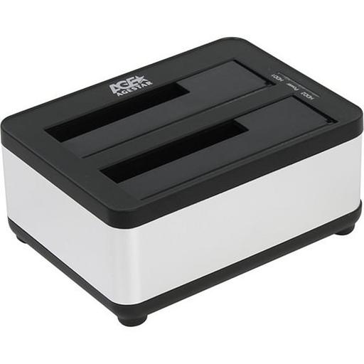 AgeStar 3UBT8 (SILVER) Док станция для HDD 2.5"/3.5" SATA clone, USB3.0, пластик+алюминий, серебристый, фото 1
