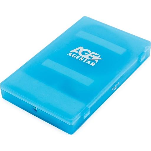 Внешний корпус 2.5" SATA HDD/SSD AgeStar SUBCP1 blue (USB2.0, пластик, безвинтовая конструкция) (SUBCP1 (BLUE)) фото 1