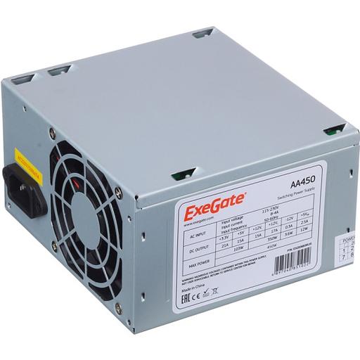 Exegate EX253683RUS Блок питания 450W Exegate AA450, ATX, 8cm fan, 24+4pin, 2*SATA, 1*IDE фото 1