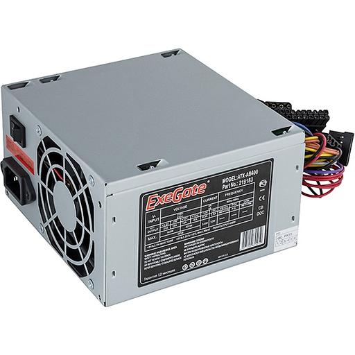 Exegate EX219183RUS /251760 Блок питания 400W ATX-AB400 OEM, 8cm fan, 24+4pin, 2*SATA, 2*IDE фото 1