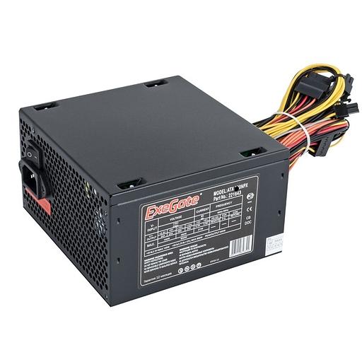 Exegate EX292180RUS Блок питания 750W ExeGate 750NPX (ATX, 12cm fan, 24pin, 4pin, PCIe, 3xSATA, 2xIDE, FDD, black) фото 1