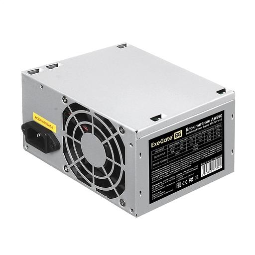 Exegate EX292240RUS-PC Блок питания 550W ExeGate AA550 (ATX, PC, 8cm fan, 24pin, 4pin, 2xSATA, IDE, кабель 220V в комплекте) фото 1