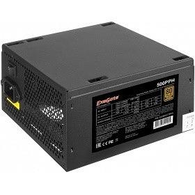 Exegate EX280577RUS-S Блок питания 500W ExeGate 500PPH-S 80+Bronze, ATX, black, APFC, 12cm, 24p, (4+4)p, 5*SATA, 3*IDE с защитой от выдергивания фото 1