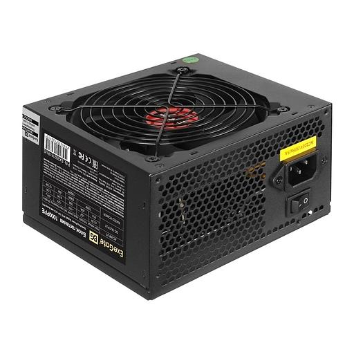 Exegate EX292161RUS-S Блок питания 1000W ExeGate 1000PPE (ATX, APFC, SC, КПД 80% (80 PLUS), 12cm fan, 24pin, 2x(4+4)pin, 6xPCI-E, 6xSATA, 4xIDE, black, кабель 220V с защитой от выдергивания) фото 1