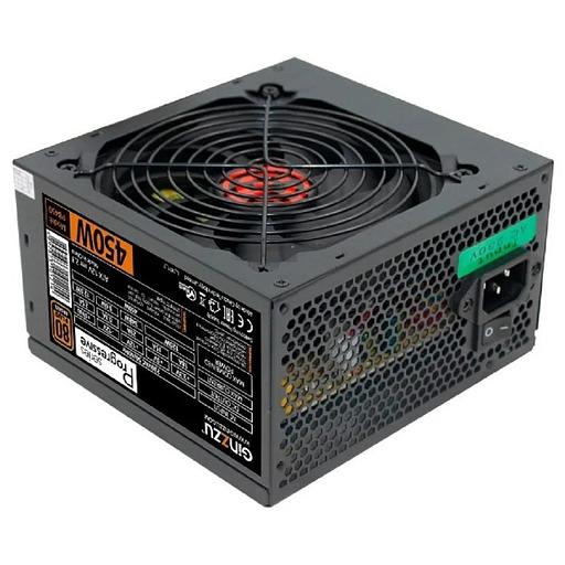 Ginzzu PB450 12CM 80+ black,APFC,20+4p,1 PCI-E(6+2), 4*SATA, 2*IDE, OEM фото 1