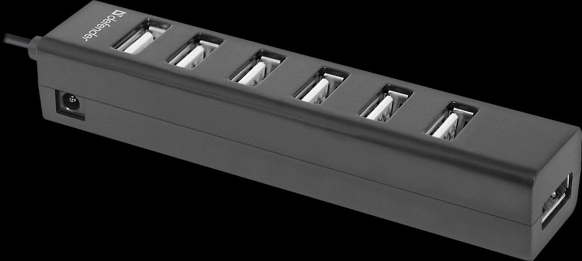 DEFENDER Универсальный USB разветвитель Quadro Swift USB2.0, 7 портов (83203) фото 3