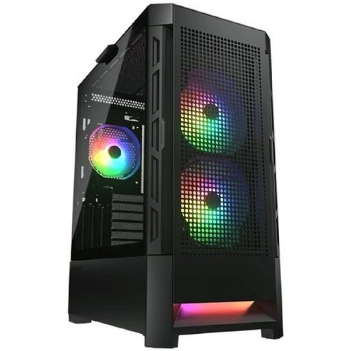 Cougar Airface RGB Black, 2х140мм + 1x120mm ARGB Fan, ARGB Fan Hub, без БП, черный, ATX фото 1