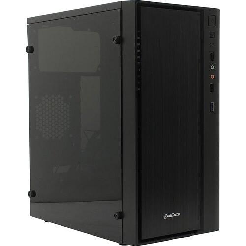 Exegate EX283754RUS Корпус Minitower ExeGate mEVO-9301-RGB (mATX, без БП, с окном, 2*USB+1*USB3.0, HD аудио, черный с RGB подсветкой) фото 1