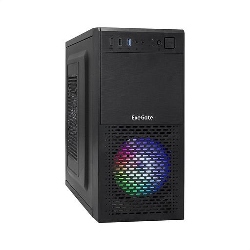 Exegate EX292983RUS Корпус Minitower ExeGate mEVO-7807-NPX450 (mATX, БП 450NPX 12см, 1*USB+1*USB3.0, черный 1x12 см с RGB подсветкой) фото 1