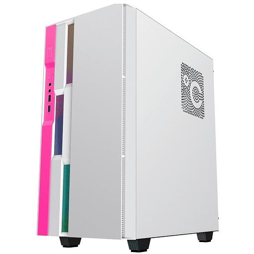GameMax Корпус Brufen C3 WP без БП, MidiT, ATX, Бело-роз, Зак. стекл., USB 3.0, 1*120; 1*140мм вент. фото 1