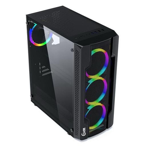 Powercase CMIXB-L4 Корпус Mistral X4 Mesh LED, Tempered Glass, 4x 120mm fan, чёрный, ATX (CMIXB-L4) фото 3