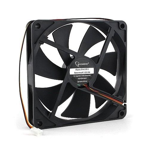Gembird Вентилятор 140x140x25 втулка, 3 pin, провод 40 см (D14025SM-3) фото 1