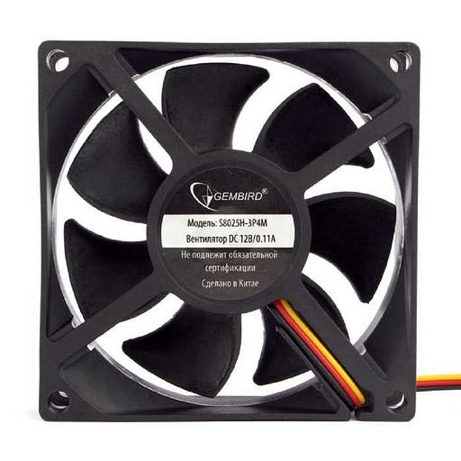 Gembird Вентилятор 80x80x25, гидрод., тихий, 3 pin/4pin Molex, провод 30 см (S8025H-3P4M) фото 1
