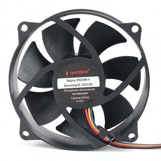 Gembird Вентилятор для корпуса 90x90x25, гидродинамический, 4 pin, провод 30 см (D9025HM-4) фото 1