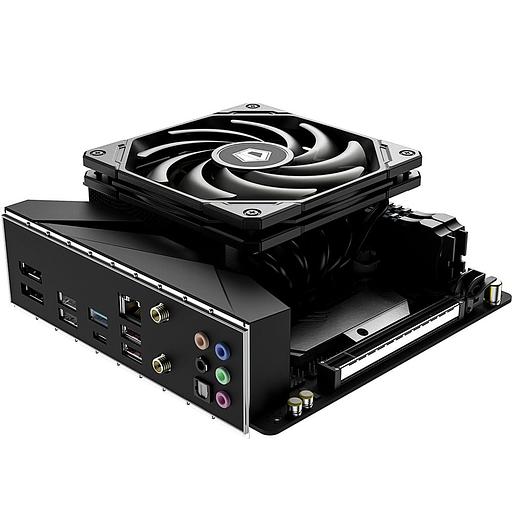 Cooler ID-COOLING IS-55 BLACK LGA1700/1200/115X/AM5/AM4 низкопрофильный высота 55mm (27шт/кор, TDP 125W, PWM, 5 тепл.трубок + медная база, FAN 120mm, черный фото 6