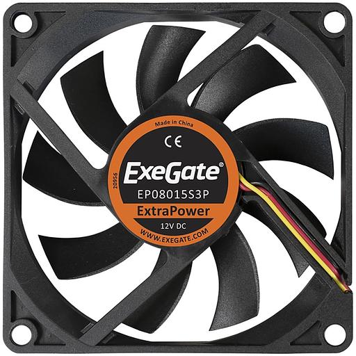Exegate EX283374RUS Вентилятор ExeGate ExtraPower EP08015S3P, 80x80x15 мм, подшипник скольжения, 3pin, 2500RPM, 26dBA фото 3