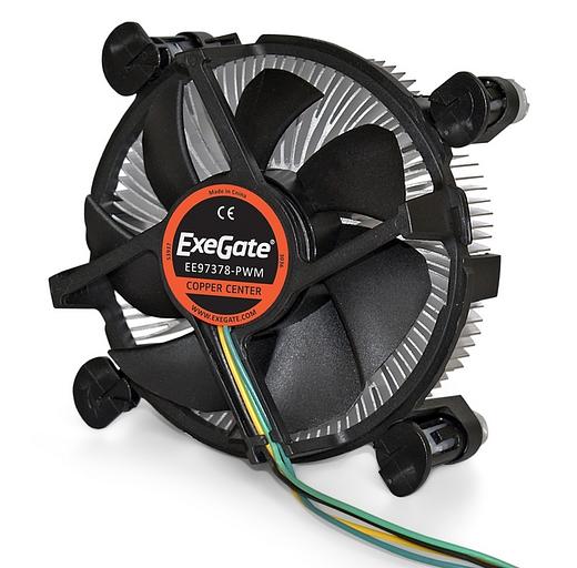 Exegate EX283277RUS Кулер ExeGate EE97378-PWM, Al + Copper, S1150/1151/1155/1156, TDP 95W, Hydro bearing, 4pin, 23.5db, BOX фото 4