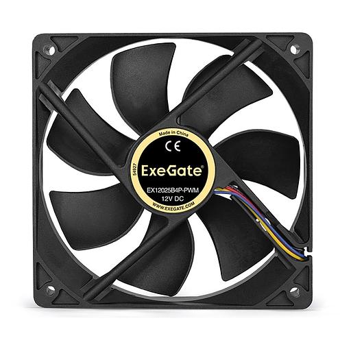 Exegate EX283391RUS Вентилятор ExeGate E12025B4P-PWM, 120x120x25 мм, двойной шарикоподшипник, 4pin, PWM, 22dBA фото 1