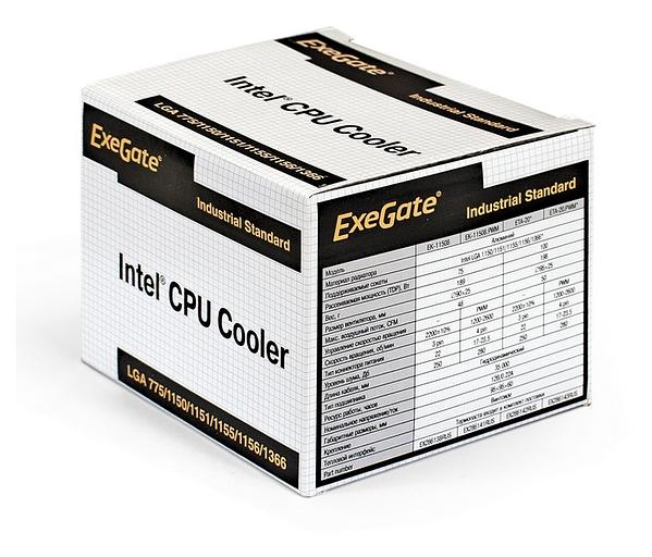 Exegate EX286141RUS Кулер ExeGate EK-11508.PWM (Al, LGA1150/1151/1155/1156/1200, TDP 75W, Fan 90mm, PWM, 1200-2600RPM, Hydro bearing, 4pin, 11-24db, 285г, с термопастой, на винтах, Retail color box) фото 6