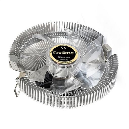 Exegate EX286150RUS Кулер ExeGate EE90-PWM (Al, LGA 775/1150/1151/1155/1156/1200/1700/AM2/AM2+/AM3/AM3+/AM4/FM1/FM2/754/, TDP 75W, Fan 90mm, PWM, 800-2400RPM, Hydro bearing, 4pin, 11-24db, 215г, с те фото 1