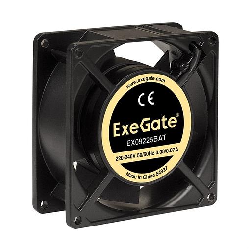 Exegate EX289004RUS Вентилятор 220В ExeGate EX09225BAT (92x92x25 мм, 2-Ball (двойной шарикоподшипник), клеммы, 2600RPM, 35dBA) фото 1