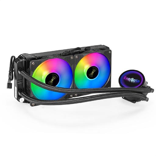 Exegate EX293457RUS Комплект водяного охлаждения ExeGate BlackWater-240V2.PWM.RGB (RGB подсветка, LGA2066/2011/1366/1150/1151/1155/1156/1200/1700/AM4/FM1/FM2/FM2+/AM2/AM2+/AM3/AM3+, TDP 220W, Fan 120m фото 1