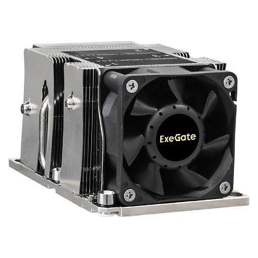 Exegate EX293440RUS Кулер ExeGate ESNK-P0068APS4.PWM.2U.3647.Cu {Al+Cu, 2U, 3 тепл. трубки, LGA3647, TDP 205W, Fan 80mm, PWM, 2100-6800RPM, 2 ball bearing, 4pin, 52db, 410г, на винтах, с термопастой} фото 1