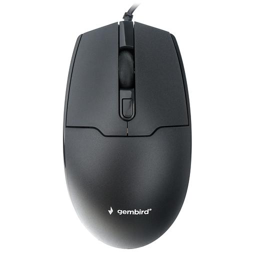 Gembird MOP-430 черный, USB, {проводной, 3кл+колесо-кнопка, 1000/1600 DPI, 1,8 м} фото 1