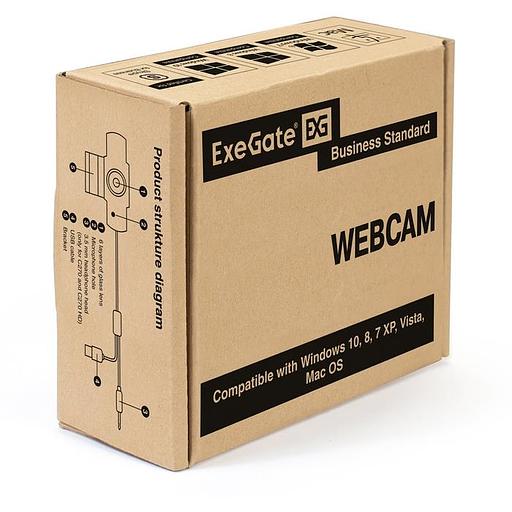 Exegate EX286182RUS Веб-камера ExeGate GoldenEye C920 Full HD {матрица 1/3" 2 Мп, 1920х1080, 1080P, USB, микрофон с шумоподавлением, фокус, универсальное крепление, кабель 1,5 м, Win Vista/7/8/10} фото 3