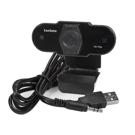 Exegate EX287385RUS Веб-камера ExeGate BlackView C525 HD (матрица 1/3"1,3 Мп,1280х720,720P,30fps,4-линзовый объектив,USB+35mm Jack,фиксированный фокус, микрофон с шумоподавлением, универсальное к фото 3