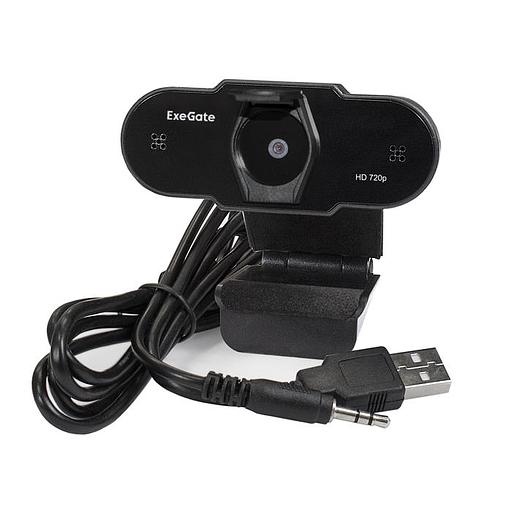 Exegate EX287385RUS Веб-камера ExeGate BlackView C525 HD (матрица 1/3"1,3 Мп,1280х720,720P,30fps,4-линзовый объектив,USB+35mm Jack,фиксированный фокус, микрофон с шумоподавлением, универсальное к фото 4
