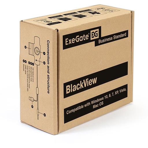 Exegate EX287385RUS Веб-камера ExeGate BlackView C525 HD (матрица 1/3"1,3 Мп,1280х720,720P,30fps,4-линзовый объектив,USB+35mm Jack,фиксированный фокус, микрофон с шумоподавлением, универсальное к фото 6