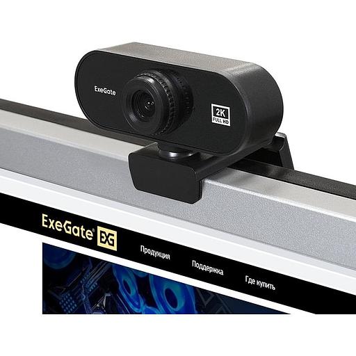 Exegate EX287380RUS Веб-камера ExeGate Stream C940 2K T-Tripod (матрица 1/3" 5Мп, 2560x1440, 30fps, 4-линзовый объектив, ручной фокус, USB, микрофон с шумоподавлением,поворотное крепление фото 2