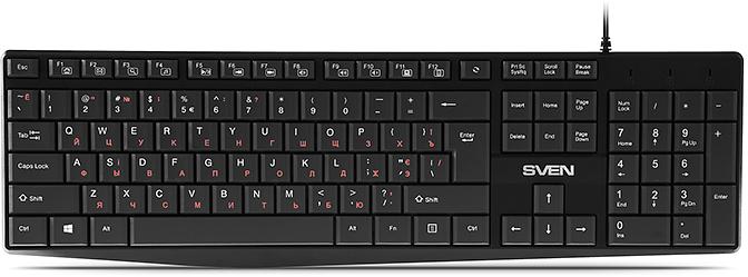 Клавиатура Sven KB-S305 чёрная (105 кл.+12Fn) фото 1