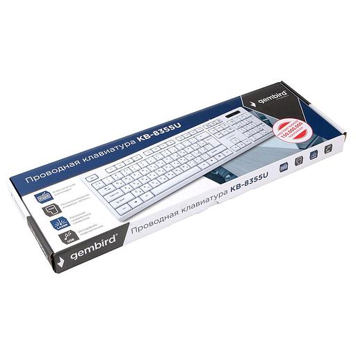 Клавиатура Gembird KB-8355U,{USB,белый, 104 клавиши, кабель 1,5м} фото 5