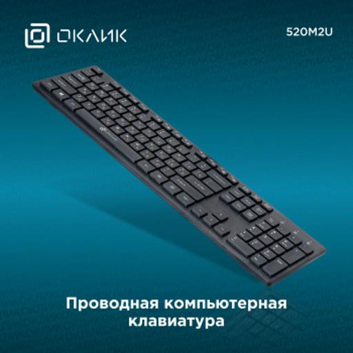 Клавиатура Oklick 520M2U черный/черный USB slim Multimedia [1061587] фото 3