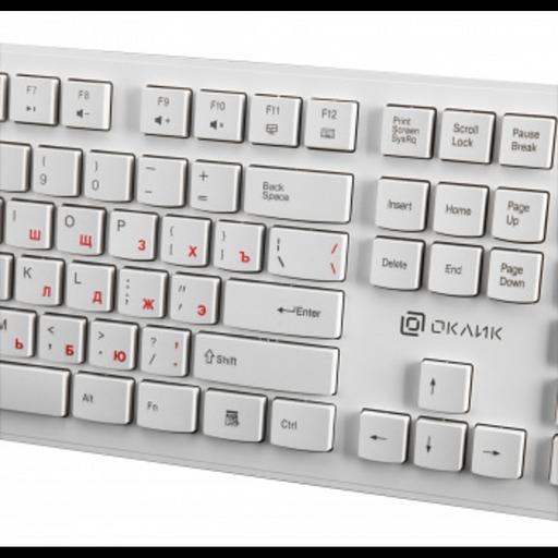 Клавиатура Oklick 505M белый USB slim {1196547} фото 7