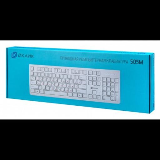Клавиатура Oklick 505M белый USB slim {1196547} фото 10