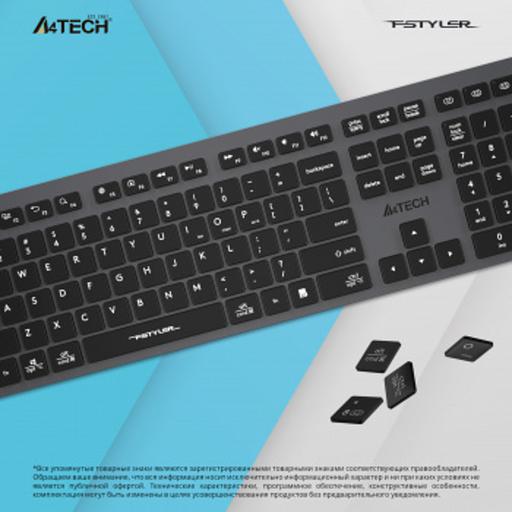 Клавиатура A4Tech Fstyler FBX50C серый USB беспроводная BT/Radio slim Multimedia (FBX50C GREY) фото 3