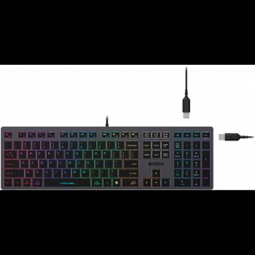 Клавиатура A4Tech Fstyler FX60H серый USB slim LED (FX60H GREY/NEON) [FX60H GREY/NEON] фото 7