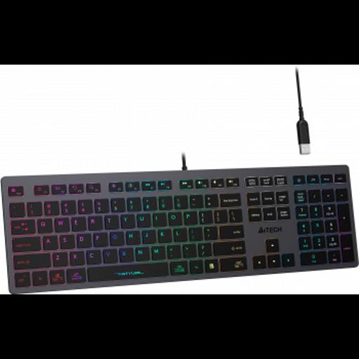 Клавиатура A4Tech Fstyler FX60H серый USB slim LED (FX60H GREY/NEON) [FX60H GREY/NEON] фото 9