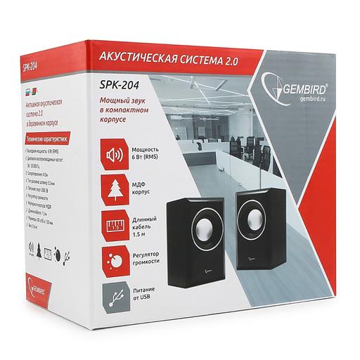 Акустич. система 2.0 Gembird SPK-204 {МДФ, черный,2х3 Вт,USB-питание} фото 5