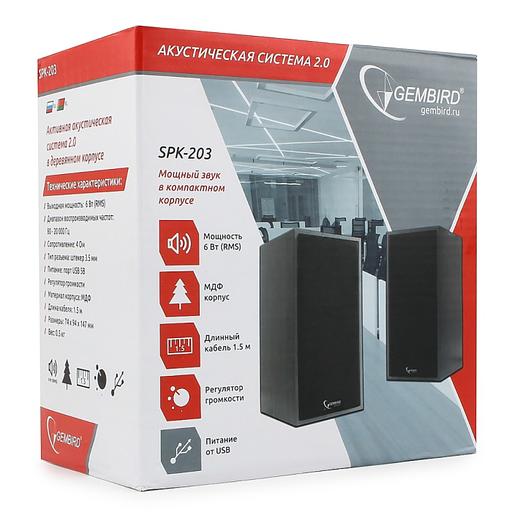 Акустич. система 2.0 Gembird SPK-203 {МДФ, черный,2х3 Вт,USB-питание} фото 5